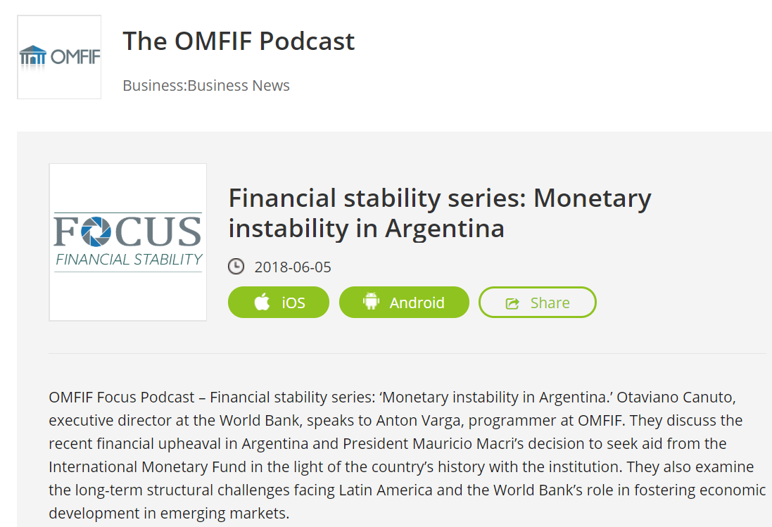 Read more about the article OMFIF – Monetary Instability in Argentina