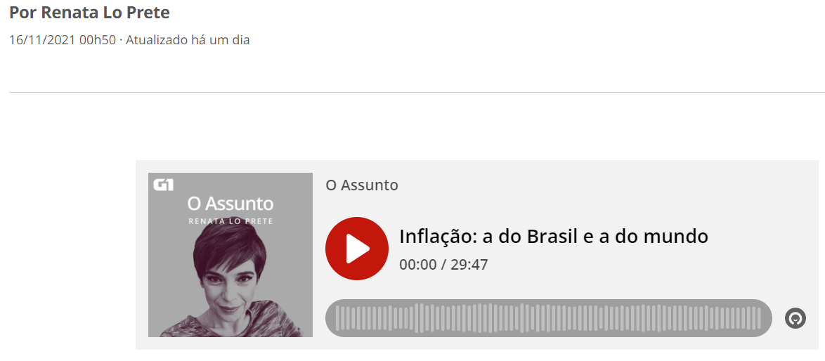 Read more about the article PODCAST Inflação – a do Brasil e a do mundo e CNN Incerteza quanto à evolução fiscal do país preocupa investidores, diz economista