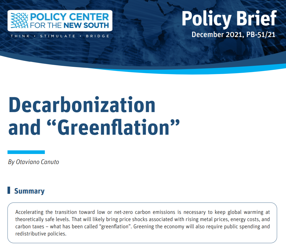 Read more about the article Decarbonization and “Greenflation”
