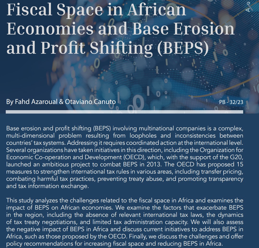 Read more about the article Fiscal Space in African Economies and Base Erosion and Profit Shifting (BEPS)